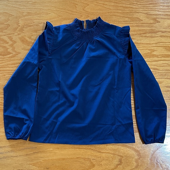 Amazon Kids Navy Ruffle Top - Picture 1 of 5